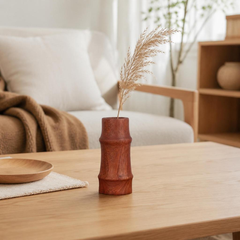 Wooden Flower Vase Aesthetic Wood Decorative Rustic for Home Decor