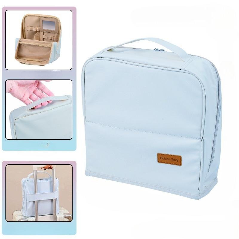 Makeup Bag Large Capacity High Quality Women's Makeup Case Portable Outdoor Partition Toiletries Bag Travel Bag Makeup Storage Bag With Mirror