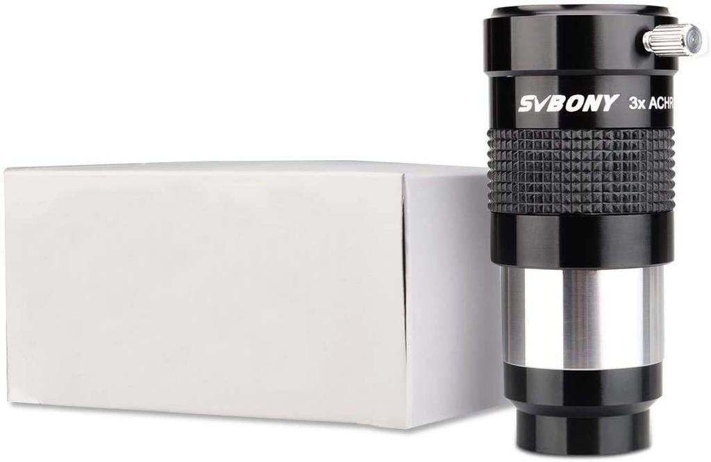 SVBONY Barlow Lens 3x Chromatic Aberration Magnifying Telescope Astronomical Telescope Accessory Corrector, Correction, 1.25-inch (31.7mm Diameter),