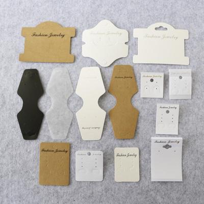 100pcs/Bag Kraft Paper Hair Band Card Packing PVC Tags Jewelry Display Cards Earring Bracelet Necklace Hanging Cards