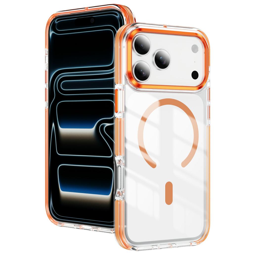 For iPhone 17 Pro Case Compatible with MagSafe TPU PC Acrylic Shockproof Clear Phone Back Cover