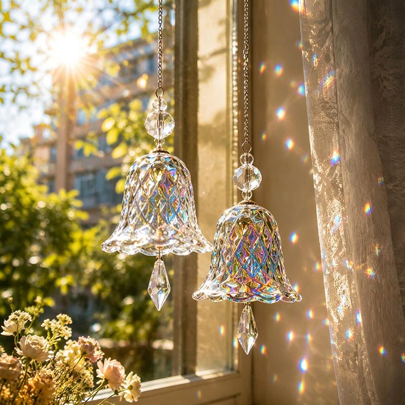 Elegant Krystal Vindklokke Glas Klokke Solfanger Hængende Dekoration Til Hjem Have Julegaveidé Krystal Klokke Vindklokke
