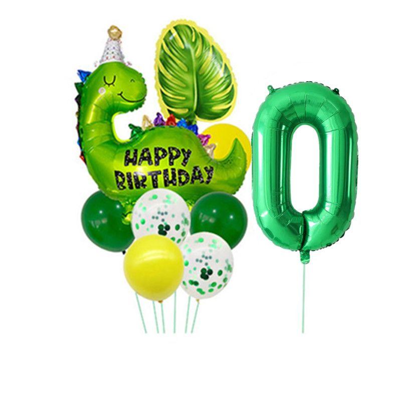 Cartoon Dinosaur Digital Balloons Set - Children s Birthday Party Balloon Set with Dinosaur-themed Aluminum Film Balloons Set