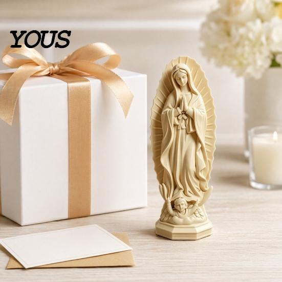 Durable Virgin Mary Sculpture Statue, Religious Resin Sculpture, Blessed Holy Lightweight Statue Mother Figurine for Catholic Home Desk Decor