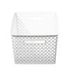 Rectangular Decorative Storage Baskets 2 Pack with Cut-Out Handles Ideal Organizing Household Items Toys Garage Supplies