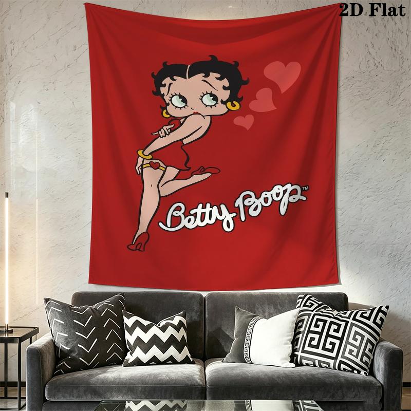 betty boop Wall Tapestry Aesthetic Wall Hanging Printed Fabric Blanket Decorative Tapestries for Bedroom Living Room Home Decor