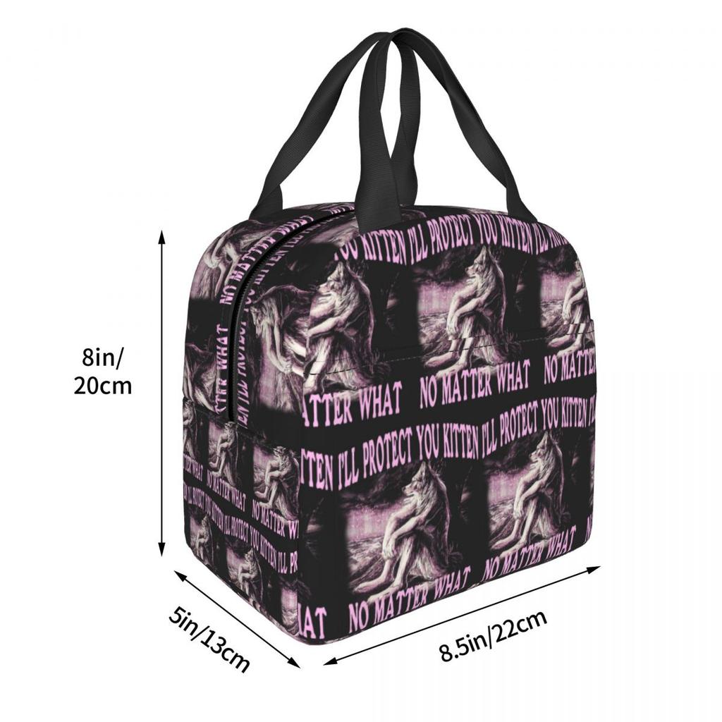 Wolf Ripping Alpha Wolf Werewolf Insulated Lunch Bag for Kids School Cooler Thermal Food Box Tote Portable Lunch Boxes Container