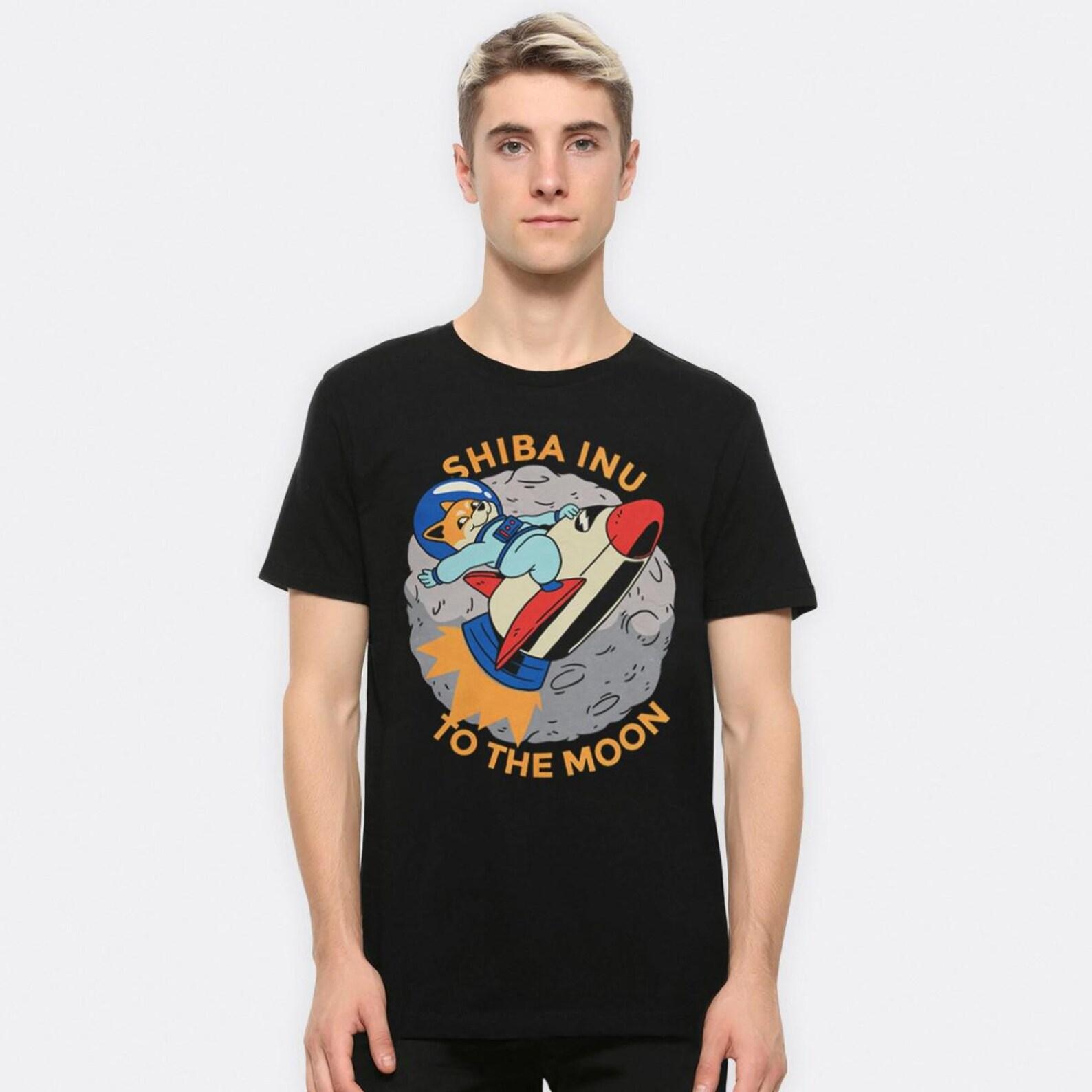 Shiba Inu to the Moon T-Shirt, Dogecoin Shirt, Men s and Women s Sizes (SHB-12333) L