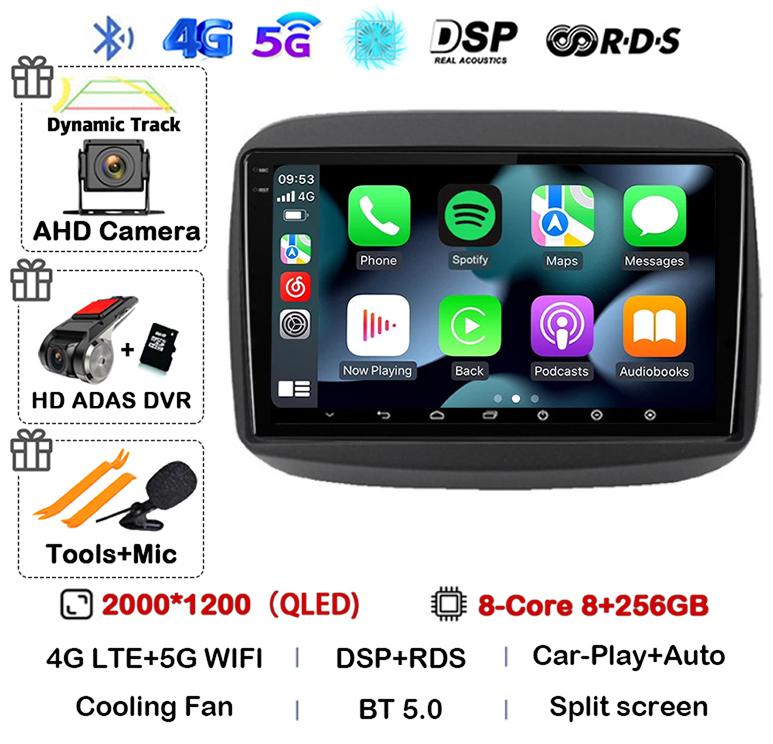 Android 14 Carplay Auto  For Fiat Mobi 2016 2017 2018 2019 2020 2021 2022 Car Radio GPS Stereo Multimedia Player WIFI+4G BT DSP