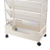 Metal Movable Bookshelf 6 Tier 20KG Load Bearing Large Capacity Rust Prevention Bookshelf with Wheel