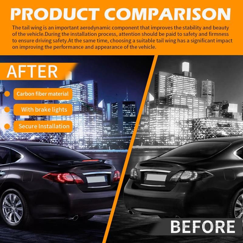 Universal ABS Intelligent Electric Lift Spoiler Led Light Trunk Wing Lip Car Modification Trunk Car Wing For Hatchback Sedan