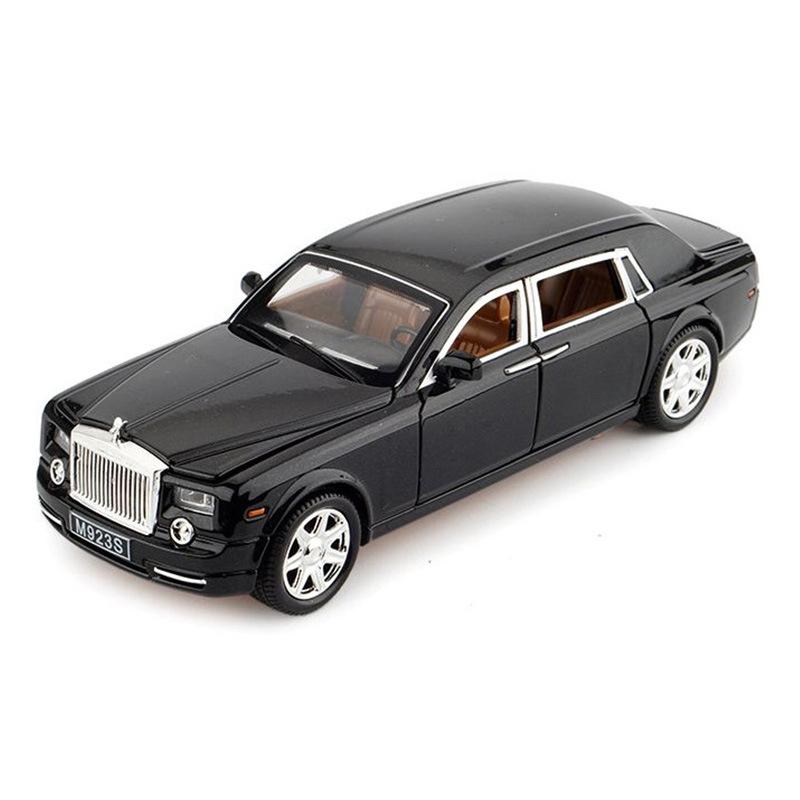 

Phantom Royce Rolls Alloy Toy Car Model Gift Six Door Lighting Effects Sound чорний
