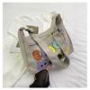 Canvas Bag Women's Large-capacity Bag New Fashion Cartoon Letter Casual Shoulder Messenger Bag