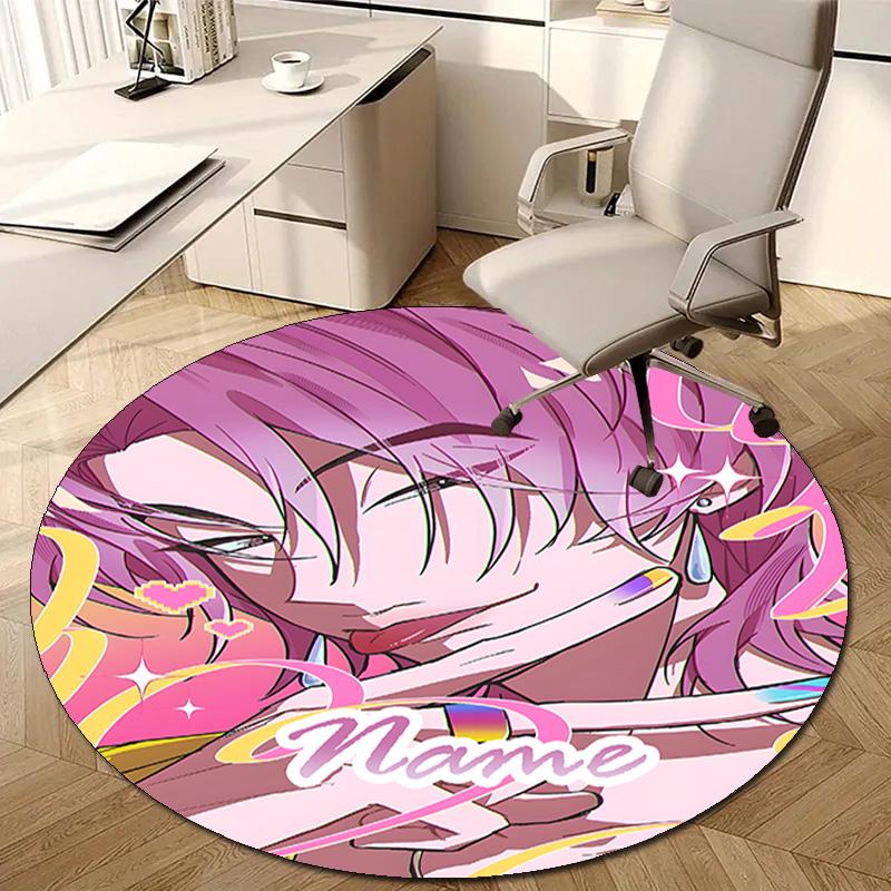 Personalized K-KPop Demon Hunters Round Chair Office Rug - Perfect for Mat, Office Chair & More - Ideal Gift for Birthdays and Holidays