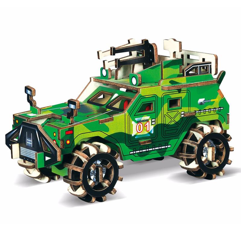 Jucării Educative pentru Bebeluși Handmade DIY Puzzle din Lemn Vilă Casă Colibă Model 3D Ornament de Birou