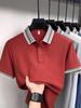 Men's Casual Lapel Polo T-Shirt - Cross Stripe Short Sleeve, Summer Wear for Young and Middle-aged