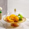 Snacks and Dessert Table Ornaments Display Stand with Covering Cake Stand Living Room Home Use Snack Plate Fruit Dish Single Layer Fruit Plate