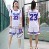 Set Maglie da Basket Donna Finto Due Pezzi Manica Corta Uniformi Squadra Studenti