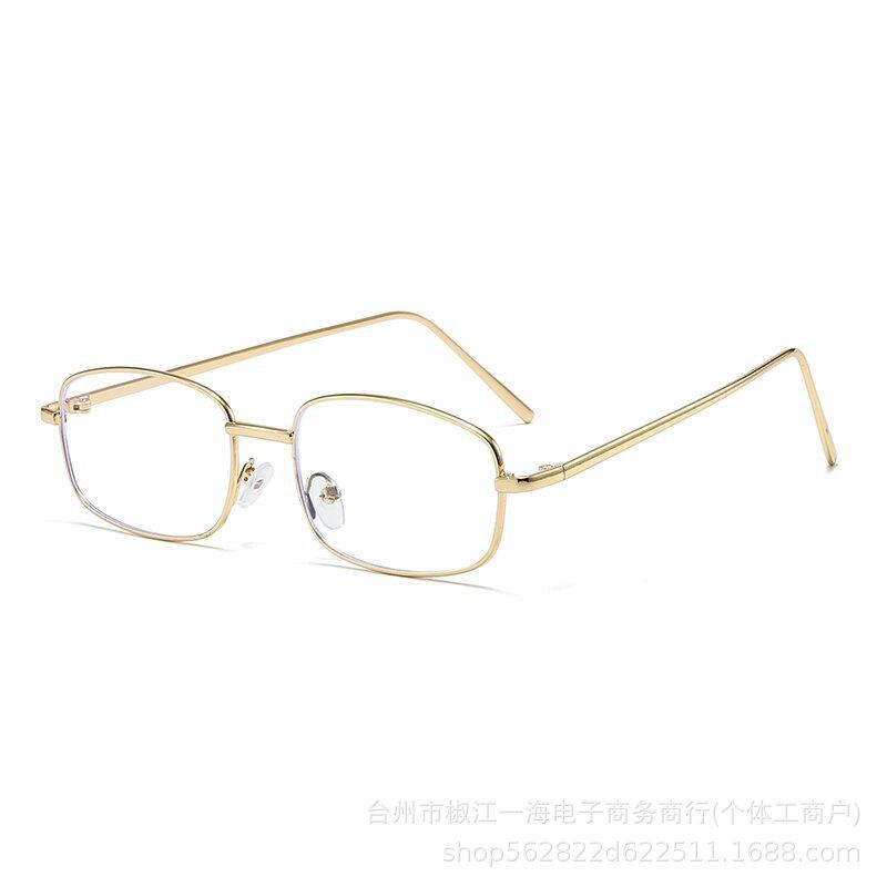 European and American metal small square sunglasses sunglasses men's and women's fashion trend flat sunglasses square metal