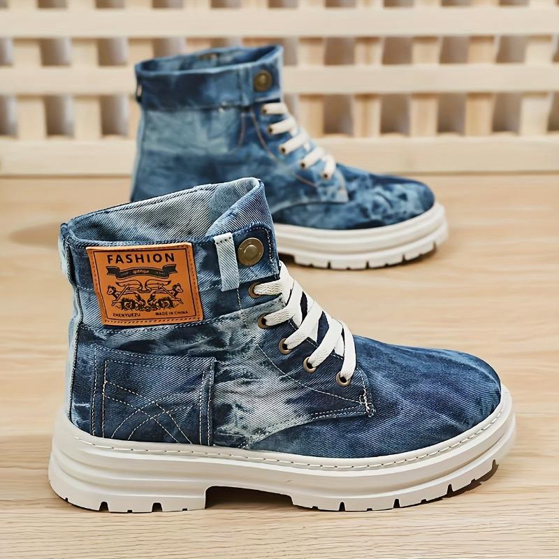 Botas de Senderismo de Caña Alta para Hombre Grande y Alto Zhenyuezu - Zapatos Ligeros Transpirables con Agarre Todoterreno, Suela de PVC Duradera para Exteriores, Urbanos, Fiestas
