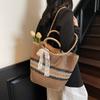 Summer Large-capacity Straw Woven Bag Women's New Beach Woven Handbag Commuter Tote Bag Bucket Bag