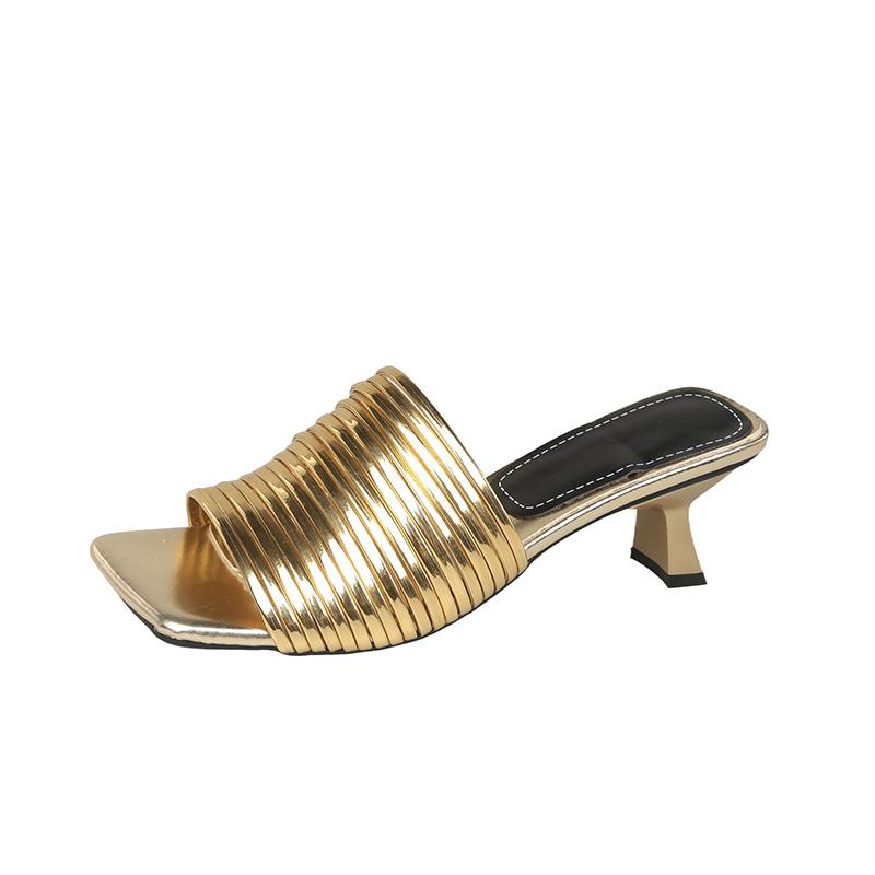 New Women's Slippers Fashion Design Wedge Leather Fish Mouth Flip Flop Outdoor Summer Party Simple Low Rubber Women Sandals