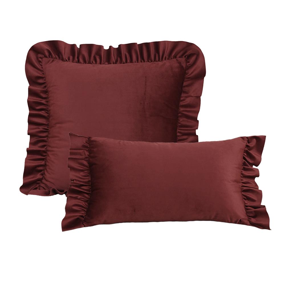 BUYNOW Red Rose Jacquard Hollandaise Lace Pillowcase Vintage Pastoral Living Room Sofa Cushion Cover Home Bedroom Saddle Decor