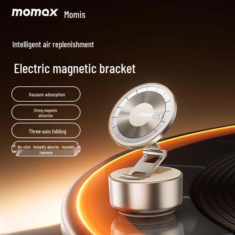 

Momax Magnetic Phone Holder with Smart Air Refill & Suction Cup for Car Navigation & Live Streaming Standard