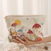 New Mushroom Print Cosmetic Bag Zipper Corduroy Storage Bag Large Capacity Coin Purse