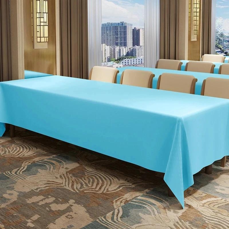 Solid Color Conference Staff  Tablecloth Rectangular High-grade Exhibition Activity Table Cloth Banquet Exhibition Table Skirt