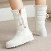 Wedge Snow Boots Women Winter Shoes Wedges Flats Warm Fur Short Boot Fashion Pink Black White Footwear Shoes Female Waterproof