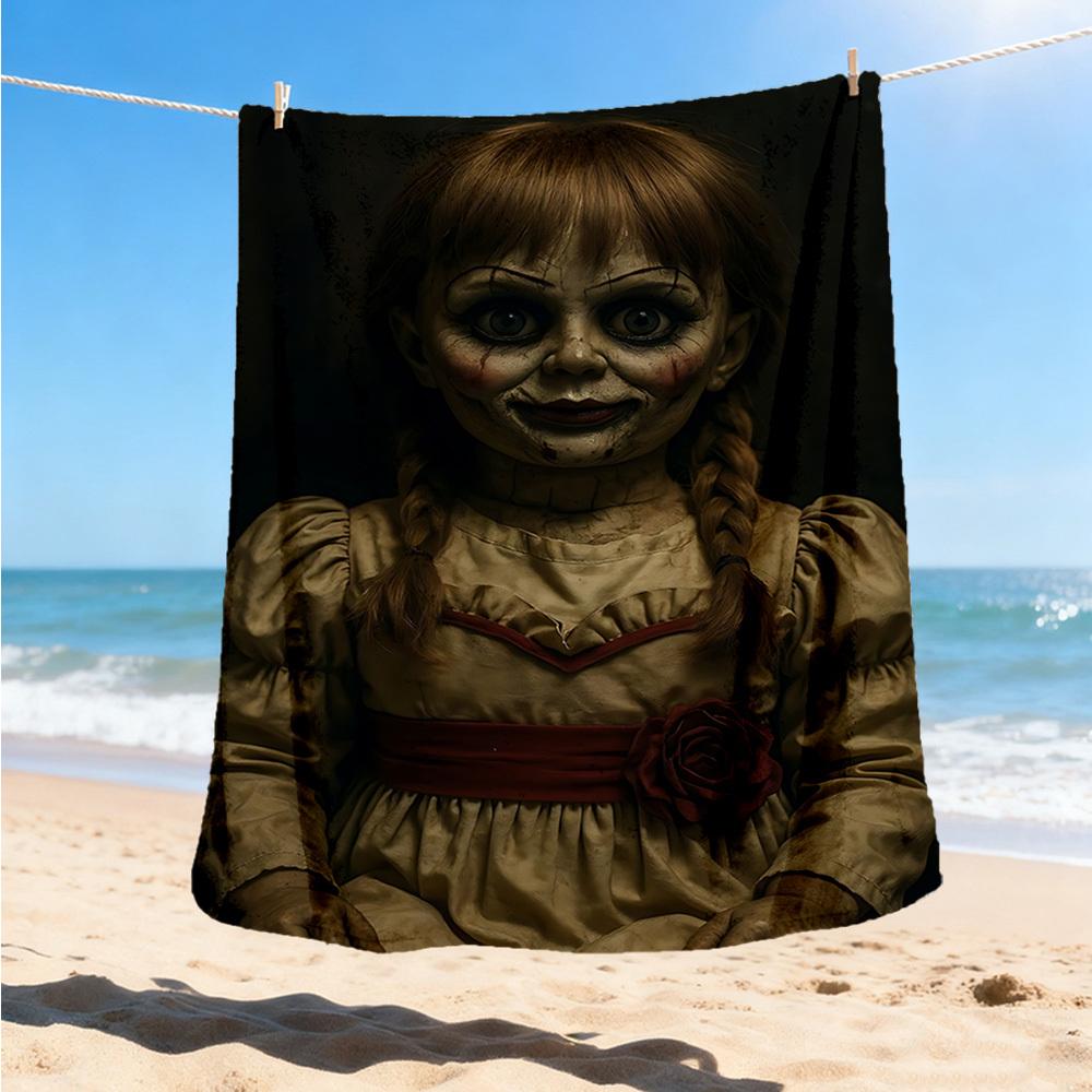 1 pezzo Bambola Annabelle, Coperta in Flanella da Esterno Horror Regalo per Ragazzi Ragazze Adulti, Famiglia Amici