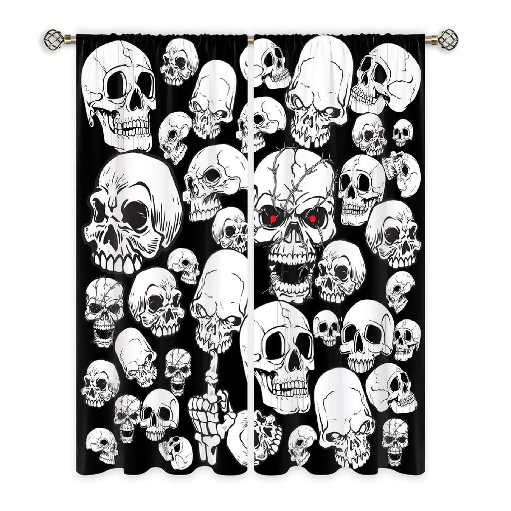 Skull Series Digital Printing Arbitrary High-Density Blackout Curtains