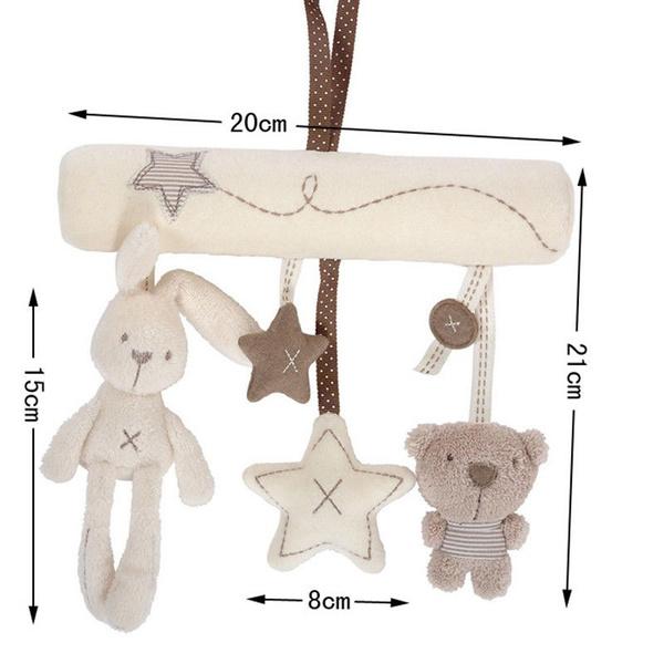 

Подарочная кроватка для новорожденных, подвесная детская игрушка-погремушка, детская мягкая плюшевая музыкальная игрушка в виде кролика