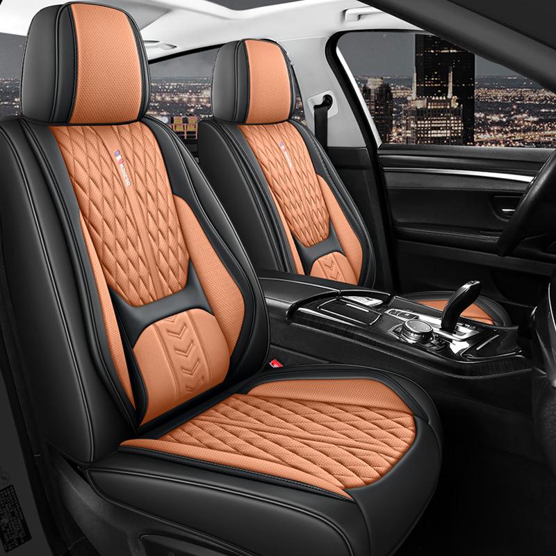 All-Season Breathable Napa Leather Car Seat Cover - Full Surround Cushion