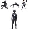 Elegante Tuta Cosplay di Spider-Man Homecoming Nera con Lavorazione Raffinata per Tutte le Età