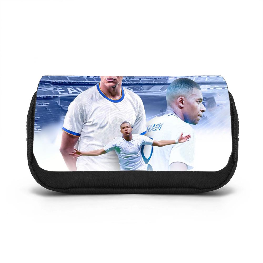 Borsa Organizer per Cancelleria di Grande Capacità M-Mbappe Astuccio a Doppio Strato Stella del Calcio Studenti Borsa per Penne