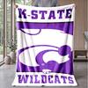Koc flanelowo-polarowy w stylu sportowym Kansas State Wildcats, przytulny i ciepły koc narzutowy na sofę, łóżko, do podróży, do użytku przez cały rok