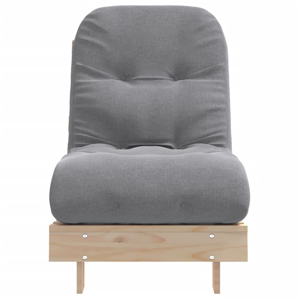 Futon Type Folding Sofa, With Mattress, 60X206X11 Cm, Pine