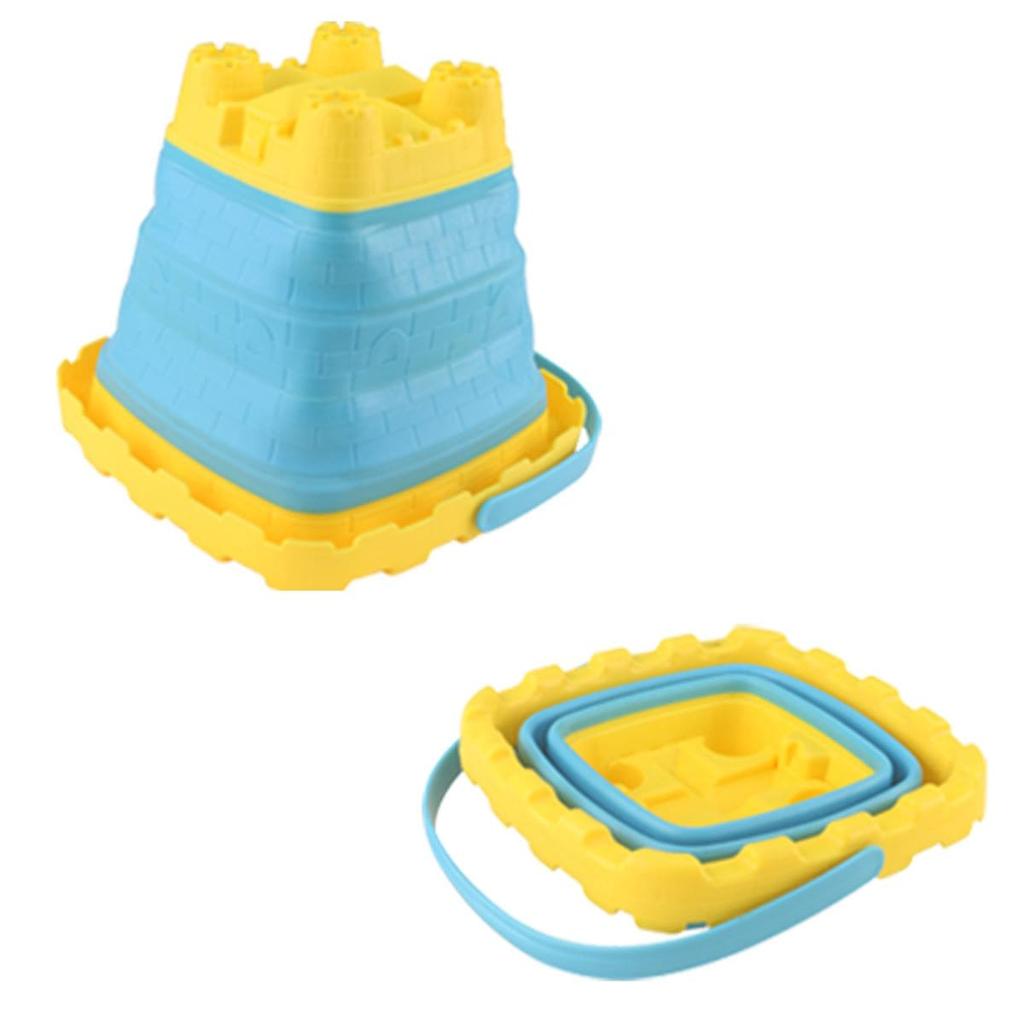 Square folding sandbox bucket - yellow