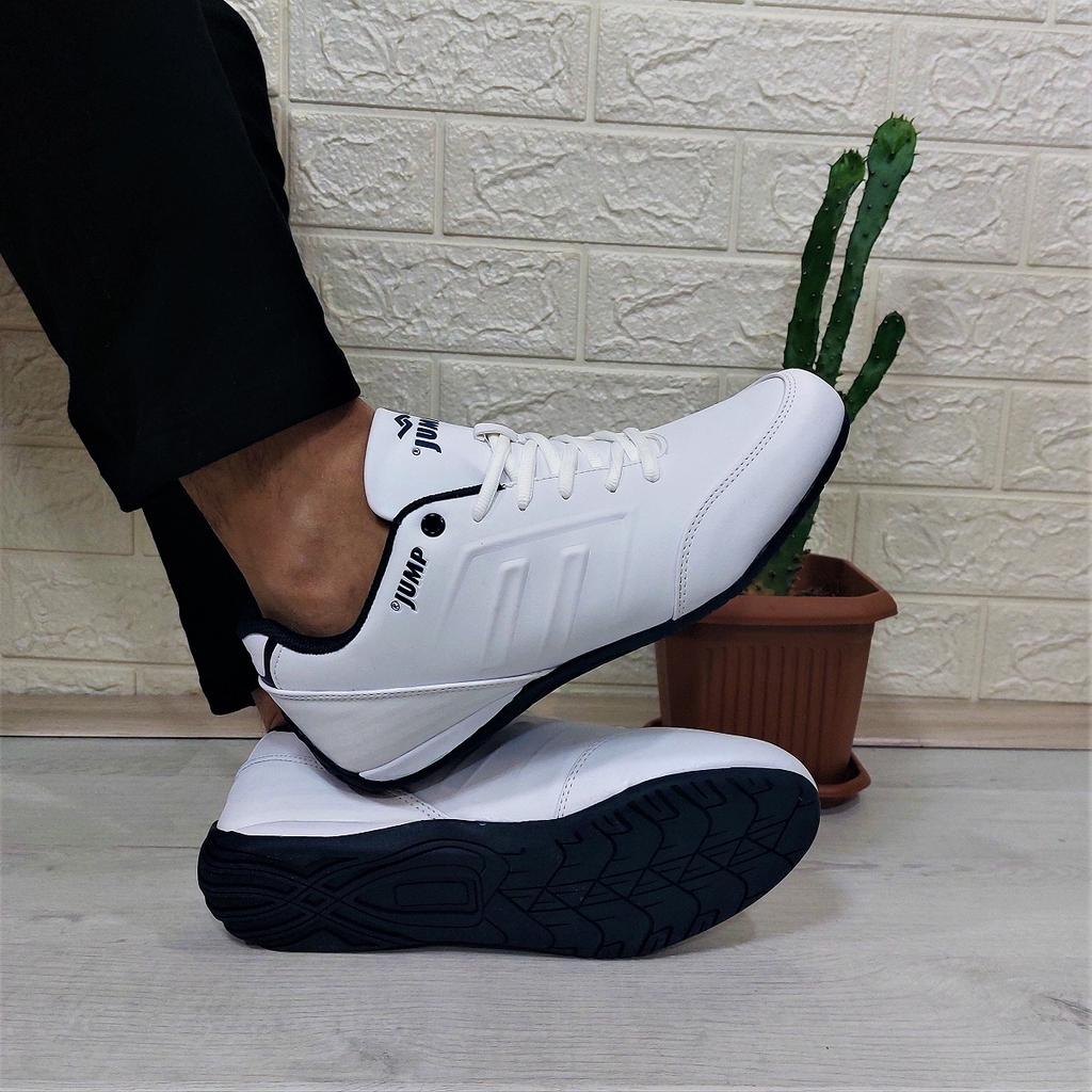 Jump 11743 White Thin Sole Fuspet Sports Shoes