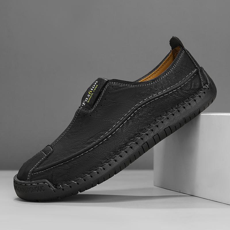 Handmade Genuine Leather Men's Casual Shoes Comfortable Moccasins Men Business Flats Shoes Driving Shoes