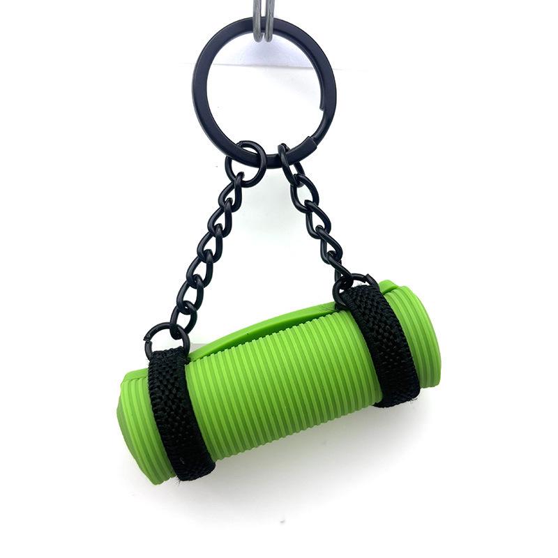 New Style 2025 Yoga Mat Keychain: Sports & Fitness Pendant with Colorful Dopamine Design