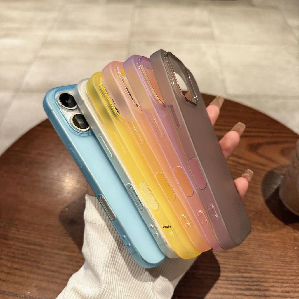 Solid Color Semi-Transparent Drop-Proof TPU Phone Case for iPhone 17 Pro Max and 16 Pro, Large Hole, Soft Design
