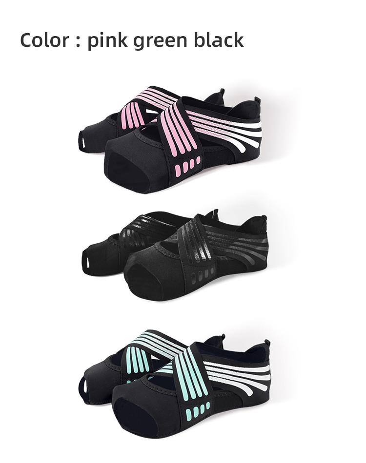 Women's Non-Slip Yoga Socks with Silicone Gripper Dots Dance Shoes for Pilates Barre Workout