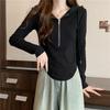 Women's Korean Style Hooded Cropped Sweatshirt, Zipper Long Sleeve, Thin Spring/Autumn 2023 Fashion.