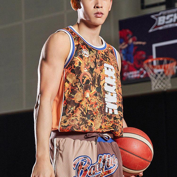 Li-Ning Anti-Wu Loose Breathable Basketball Vest Men Tops Bull-Print AAYR001-2