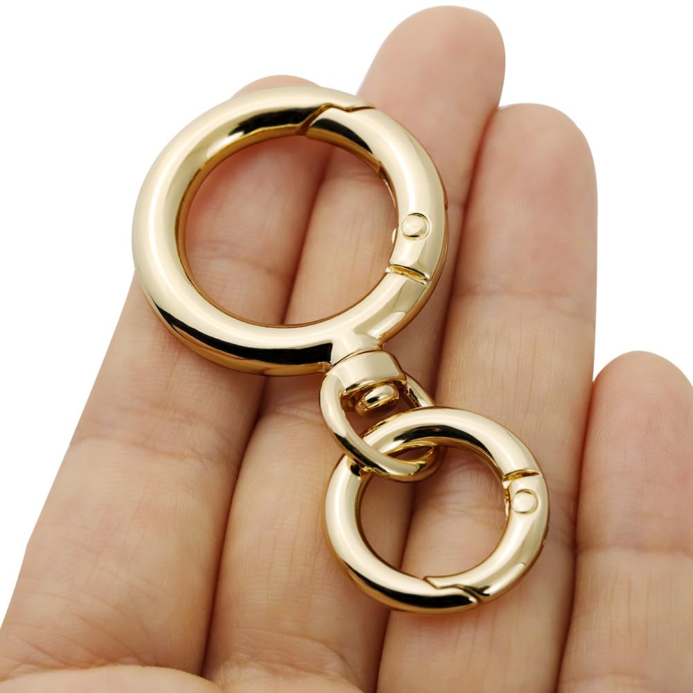 [FUSSED] 2 Sets Round Rotating Keychain, Lobster Clasp Spring Clasp