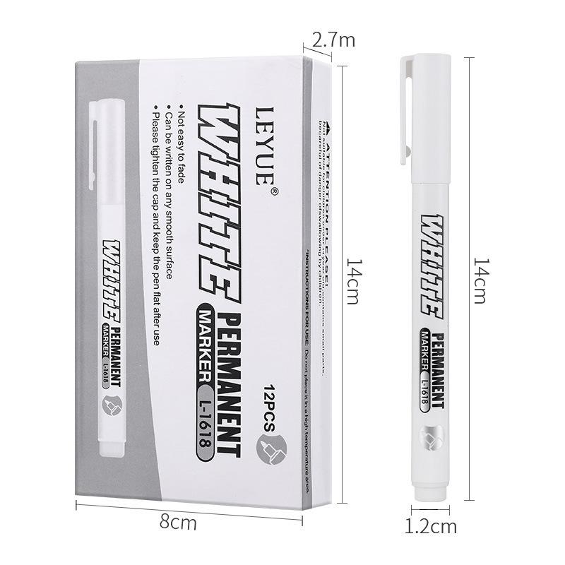 2/3/5/12 Peças Canetas Marcadoras Brancas 2,0 Mm Oleosas Impermeáveis Brancas Marcadores para Graffiti e Esboço DIY Papelaria Escrita Material Escolar