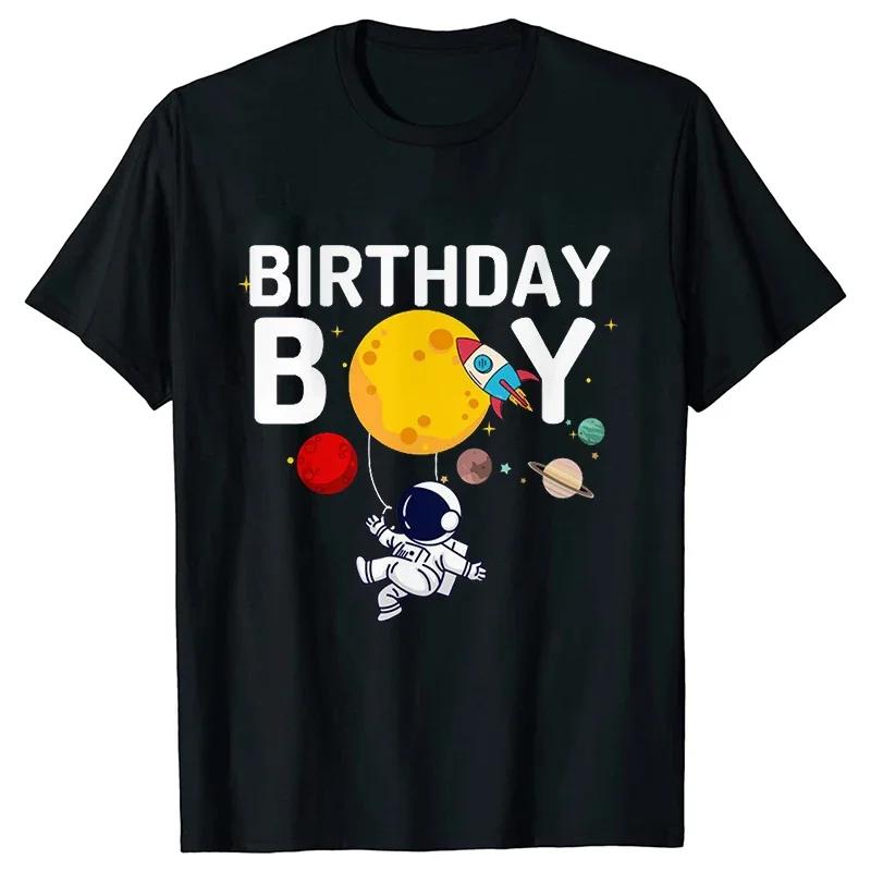 Astronaut Birthday T-shirts Family Astronaut Clothing Rocket Tshirts Short Sleeve Birthday Space Womens T-shirts Clothing